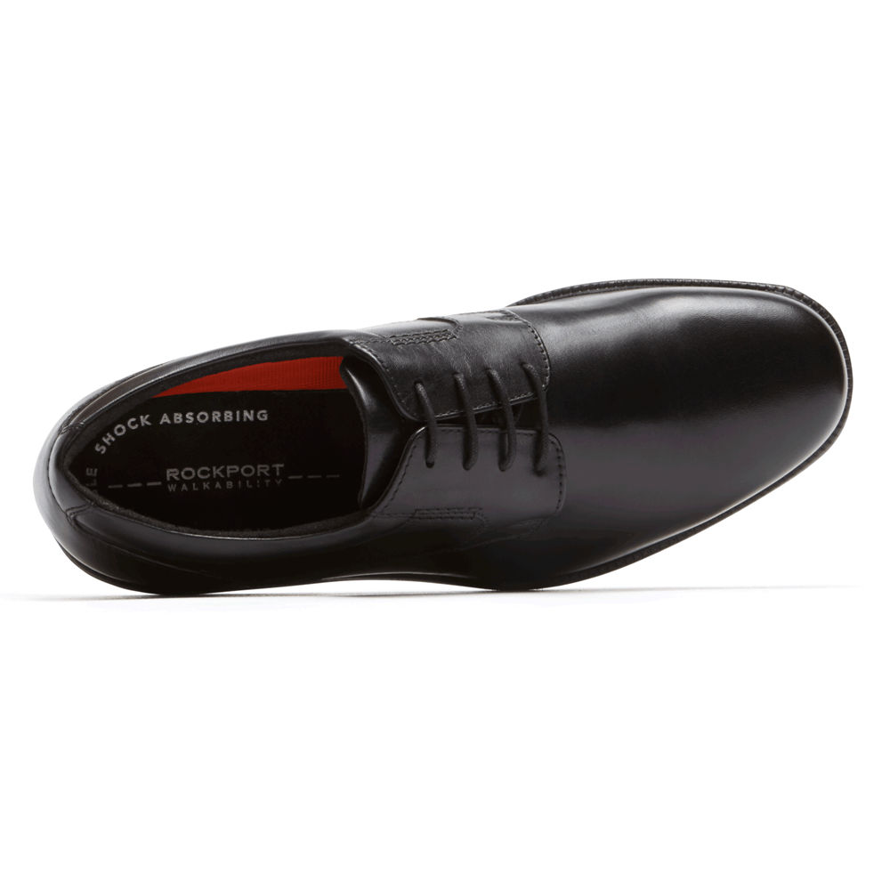 Rockport Singapore Mens Oxfords - Charles Road Plain Toe Black - ZS0123495